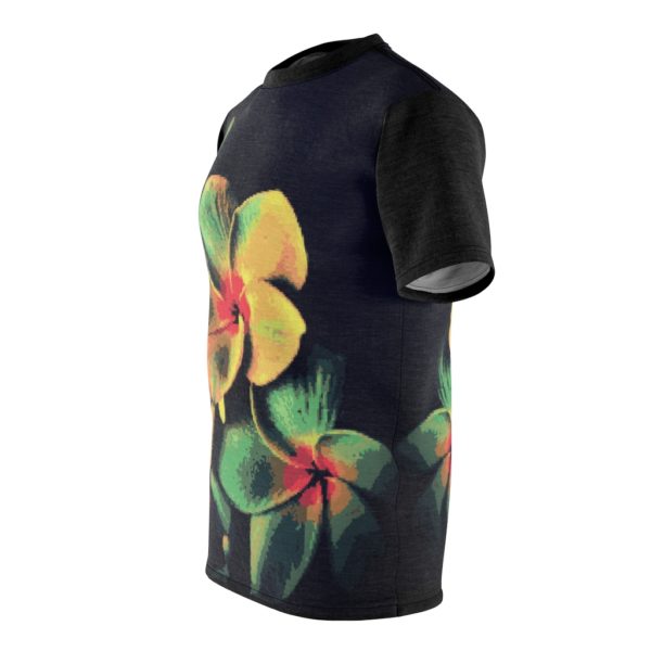 Pixel Colored Abstract Flowers All Over Cut & Sew Tee - Image 4
