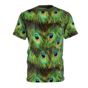 Peacock Feathers All Over Cut & Sew Tee