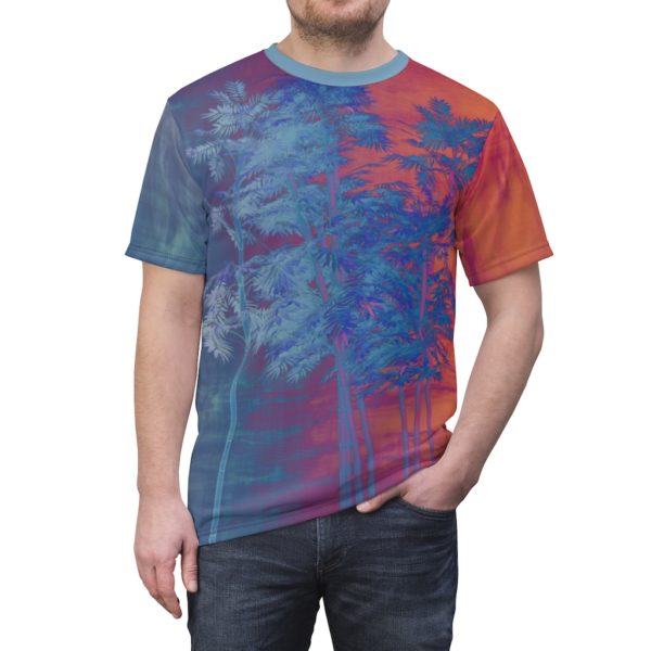 Blue Orange Trippy Trees All Over Cut & Sew Tee - Image 5