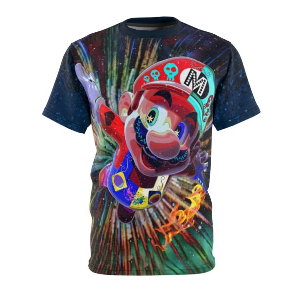 Super Mario Crazy Colorful Fan Art Cut & Sew Tee