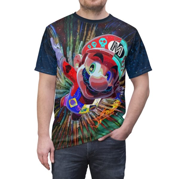 Super Mario Crazy Colorful Fan Art Cut & Sew Tee - Image 5