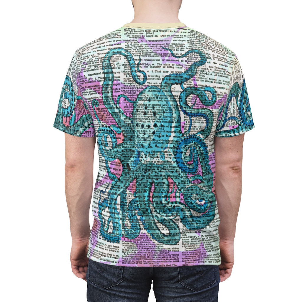 Blue and Pink Octopus Dictionary All Over Cut & Sew Tee - Image 6
