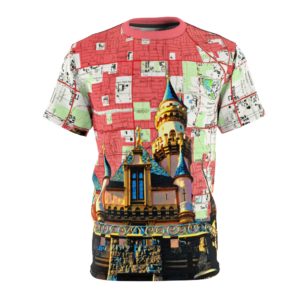 Cinderella Castle Anaheim Map All Over Cut & Sew Tee