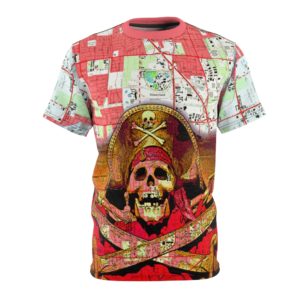 Pirate Skull Anaheim Map All Over Cut & Sew Tee
