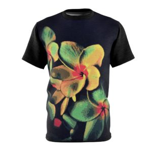 Pixel Colored Abstract Flowers All Over Cut & Sew Tee