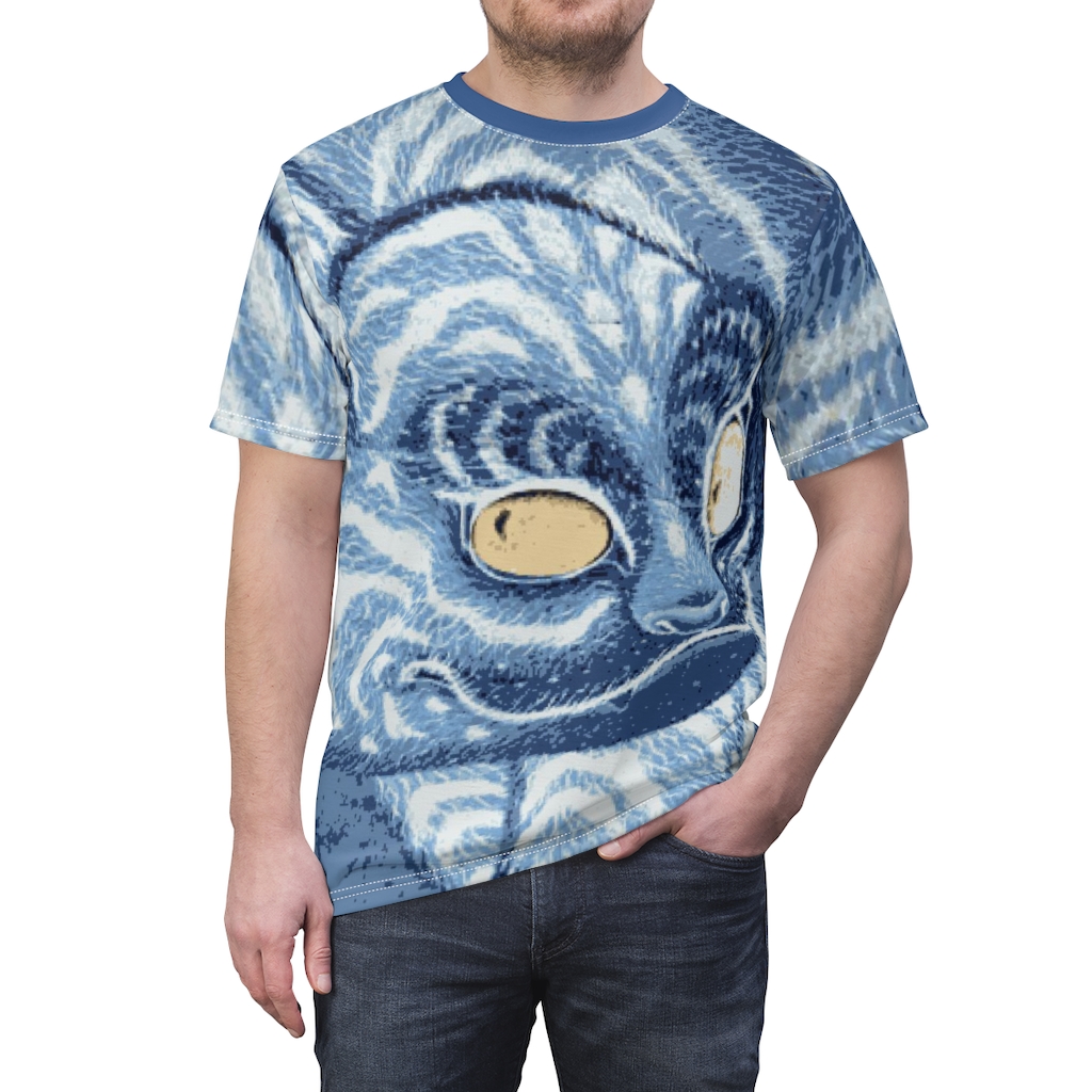 Ancient Japanese Cat Pixel Art Tee Shirt - Image 5