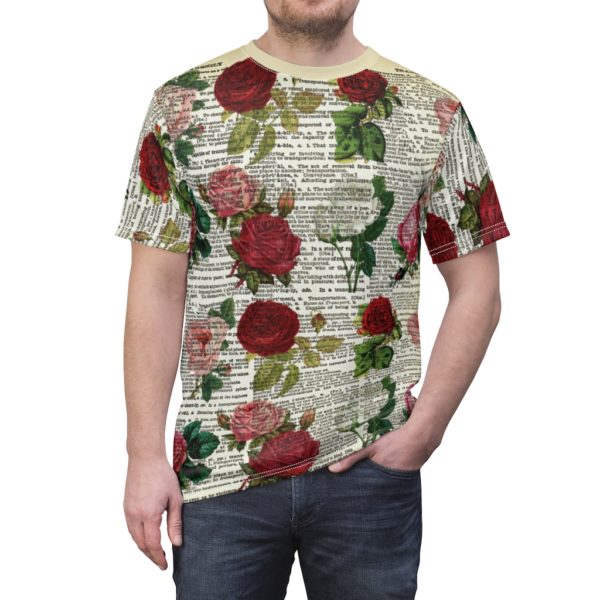 Vintage Rose Dictionary All Over Cut & Sew Tee - Image 5